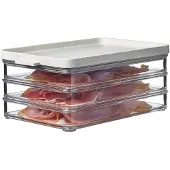 Mepal Aufschnittbox omnia, 3 Schichten, Praktisch stapelbare Kühlschrankdosen, Farbe: weiß, Nordic white