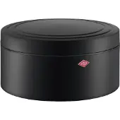 Wesco Keksdose "Classic Line - Gebäckdose", schwarz (mattschwarz), H:12,4cm Ø:24cm, Stahlblech, Lebensmittelaufbewahrungsbehälter, Keksdose, Dose mit Deckel & Kunststoffring / schließt dicht, 4 L
