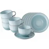 Like. by Villeroy & Boch Perlemor Aqua Kaffeetassen mit Untertassen
