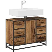 vidaXL Badezimmerschrank Altholz 80 x 33 x 60 cm Holzwerkstoff