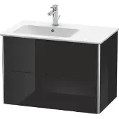 Duravit Waschtischunterbau XSQUARE 560x810x478mm Be links schwarz hochglanz