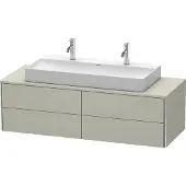 Duravit XSquare Konsolenwaschtischunterbau wandhängend, 4 Schubkästen, 1400x400x548mm, XS4915M6060, Farbe: Taupe Seidenmatt Lack