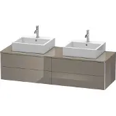 Duravit Waschtischunterbau XSQUARE 400x1600x548mm f 2 Be fla grey hochglanz