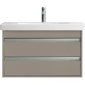Duravit Ketho Waschtischunterbau wandhängend, 800x480x455 mm, 2 Schubkästen, für D-Code, KT664704343, Farbe: Basalt Matt Dekor