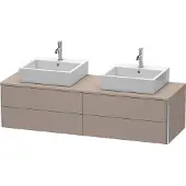 Duravit XSquare Konsolenwaschtischunterbau wandhängend, für zwei Becken, 4 Schubkästen, 1600x400x548mm, XS4917B4343, Farbe: Basalt Matt Dekor
