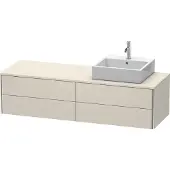 Duravit XSquare Konsolenwaschtischunterbau wandhängend, 4 Schubkästen, Becken rechts, 1600x400x548mm, XS4914R9191, Farbe: Taupe Matt