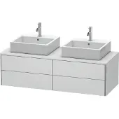 Duravit XSquare Konsolenwaschtischunterbau wandhängend, für zwei Becken, 4 Schubkästen, 1400x400x548mm, XS4916B3636, Farbe: Weiß Seidenmatt Lack