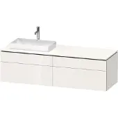 Duravit L-Cube Konsolenwaschtischunterbau wandhängend, inklusive Konsolenplatte, 4 Auszüge, Becken links, 1620x482x550mm, LC4871L22220000, Farbe: Weiß Hochglanz Dekor