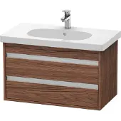 Duravit Ketho Waschtischunterbau wandhängend, 800x480x455 mm, 2 Schubkästen, für D-Code, KT664702121, Farbe: Nussbaum Dunkel Dekor