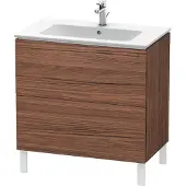 Duravit L-Cube Waschtischunterbau stehend, 2 Auszüge, 820x704x481mm, LC662602121, Farbe: Nussbaum Dunkel Dekor