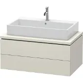 Duravit L-Cube Waschtischunterbau für Konsole, wandhängend, 2 Schubkästen, 920x400x547mm, LC581809191, Farbe: Taupe Matt Dekor