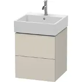 Duravit L-Cube Waschtischunterbau wandhängend, 2 Schubkästen, 484x544x459mm, LC627409191, Farbe: Taupe Matt Dekor