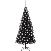 vidaXL Weihnachtsbaum Schwarz 210 cm PVC