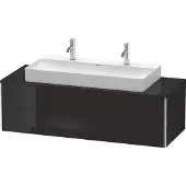 Duravit Waschtischunterbau XSQUARE 400x1400x548mm schwarz hochglanz