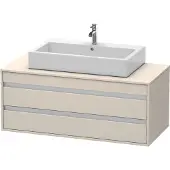 Duravit Ketho Konsolenwaschtischunterbau wandhängend, 1200x496x550 mm, 2 Schubkästen, für Aufsatzwaschbecken mittig, KT665609191, Farbe: Taupe Matt Dekor
