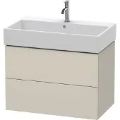 Duravit L-Cube Waschtischunterbau wandhängend, 2 Schubkästen, 784x544x459mm, LC627709191, Farbe: Taupe Matt Dekor