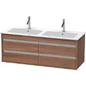 Duravit Ketho Waschtischunterbau wandhängend, 1270x480x475 mm, 4 Schubkästen, für ME by Starck 233613, KT643307979, Farbe: Nussbaum Natur Dekor