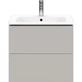 Duravit L-Cube Waschtischunterbau wandhängend, 2 Schubkästen, 620x550x481mm, LC624000707, Farbe: Betongrau Matt Dekor