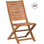 Syfax Klappstühle, 4 Stück, Massivholz Akazie
