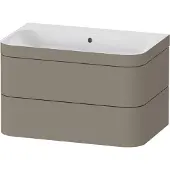 Duravit Happy D.2 Plus c-bonded Set wandhängend, 775x490mm, 2 Schubkästen, ohne Hahnloch, HP4637N9292, Farbe: Steingrau Seidenmatt Lack
