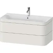 Duravit Happy D.2 Plus c-bonded Set wandhängend, 975x490mm, 2 Schubkästen, 1 Hahnloch, HP4638O3939, Farbe: Nordic Weiß Seidenmatt Lack