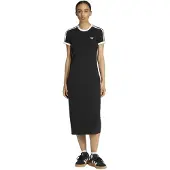 Adidas Originals Shirtkleid ORIGINALS "3-STREIFEN, SCHMAL", Damen, Gr. S, N-Gr, schwarz (schwarz, weiß), Obermaterial: 93% Baumwolle, 7% Elasthan, Kleider Shirtkleid