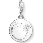 Thomas Sabo Charm-Einhänger "Pusteblume WISHES COME TRUE", bunt (silberfarben, weiß, weiß), Charms, Damen, Silber 925 (recycelt), Charm-Einhänger, mit Zirkonia (synth.)
