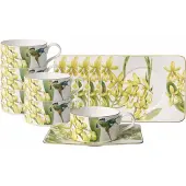 Villeroy & Boch Tasse "Teetassen mit Untertassen Amazonia 230 ml 6er Set bunt", bunt, B:14cm H:6,7cm, Porzellan, Trinkgefäße, Tasse, Spülmaschinenfest