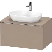 Duravit D-Neo, Konsolenwaschtischunterbau wandhängend, 800x459x550mm, 1x Auszug, mit Griff Edelstahl gebürstet, DE4947070750000, Farbe: Leinen Matt Dekor