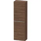 Duravit D-Neo Halbhochschrank, 400x1320x240mm, eine Tür, Türanschlag Links, 4 Glasfachböden, Griff Edelstahl gebürstet, DE1318L70210000, Farbe: Nussbaum Dunkel Matt Dekor