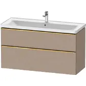 Duravit D-Neo Waschtischunterbau wandhängend, 1184x625x452mm, 1 Auszug, 1 Schubkasten, mit Griff Gold poliert, DE4391034750000, Farbe: Leinen Matt Dekor