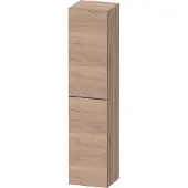 Duravit D-Neo Hochschrank, 400x1760x360mm, eine Tür, Türanschlag Links, 5 Glasfachböden, Griff Edelstahl gebürstet, DE1328L70550000, Farbe: Eiche Marmoriert Dekor