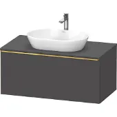 Duravit D-Neo Konsolenwaschtischunterbau wandhängend, 1000x459x550mm, 1 Auszug, mit Griff Gold poliert, DE4948034490000, Farbe: Graphit Matt Dekor