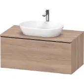 Duravit D-Neo Konsolenwaschtischunterbau wandhängend, 1000x459x550mm, 1 Auszug, mit Griff Diamantschwarz, DE49480BD550000, Farbe: Eiche Marmoriert Dekor