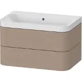 Duravit Happy D.2 Plus c-shaped Set wandhängend,775x490mm, 2 Schubkästen, Ohne Hahnloch, HP4347N7575, Farbe: Leinen Dekor
