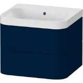 Duravit Möbelwaschtisch Happy D.2 Plus 57,5x49cm, o. HL, blau s-matt, 2 Schubk.