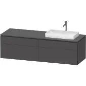 Duravit L-Cube Konsolenwaschtischunterbau wandhängend, inklusive Konsolenplatte, 4 Auszüge, Becken rechts, 1620x482x550mm, LC4871R49490000, Farbe: Graphit Matt Dekor