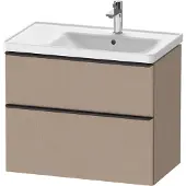 Duravit D-Neo Waschtischunterbau wandhängend, 784x625x452mm, 1 Auszug, 1 Schubkasten, mit Griff Diamantschwarz, DE43580BD750000, Farbe: Leinen Matt Dekor