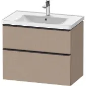 Duravit D-Neo Waschtischunterbau wandhängend, 784x625x452mm, 1 Auszug, 1 Schubkasten, mit Griff Diamantschwarz, DE43550BD750000, Farbe: Leinen Matt Dekor