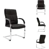vidaXL Freischwinger Bürostuhl Schwarz Kunstleder - Bürostühle