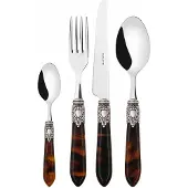 Casa Bugatti Bugatti Set 24 Bestecke Oxford Antikisierende Versilberte Zwinge Schildpatt
