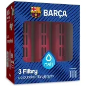 Dafi SET mit 3 Filtern für SOFT und SOLID Flaschen, FC Barcelona, blau-rot