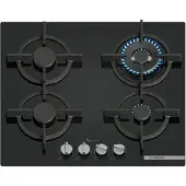 Bosch Serie 6 PPH6A6I10, Schwarz, Integriert, 60 cm, Gaskochfeld, Gehärtetes Glas, 4 Zone(n)