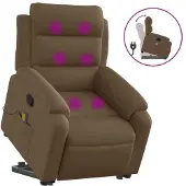 Sonstiges Massagesessel mit Aufstehhilfe Braun Stoff