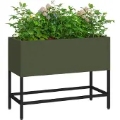 vidaXL Hochbeet Gartenpflanzer Olivgrün 60 x 26 x 45 cm Stahl
