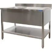 Saro Spültisch mit 1 Becken links 2000x600x850mm Grundboden und Aufkantung