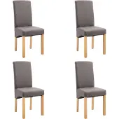 vidaXL Esszimmerstühle 4 Stk. Taupe Stoff