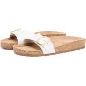 Tommy Hilfiger Cork Footbed Slip-On Sandals, Sandalen, Weiblich, Erwachsener, Naturfarben, Schnallenverschluss, Leder