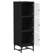 vidaXL Sideboard Schwarz Eichen-Optik 35 x 37 x 117 cm
