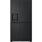 LG Side-by-Side "GSLC41EPPE", Energieeffizienz: E, schwarz, mit Festwasseranschluss, Kühlschränke, Total No Frost, LINEARCooling, Multi-Airflow, mit Festwasseranschluss, Side-by-Side